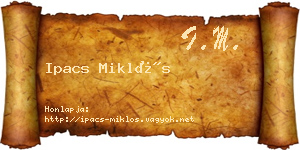 Ipacs Miklós névjegykártya